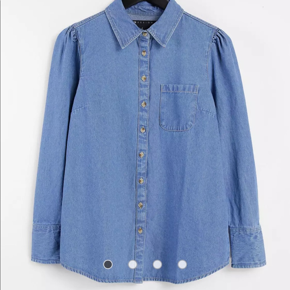 ASOS SOFT DENIM PUFF SHIRT